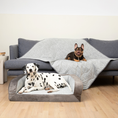 Load image into Gallery viewer, PupChill™ Cooling Bolster Dog Bed + Waterproof Blanket Bundle - Arctic Grey
