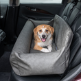 Load image into Gallery viewer, PupProtector™ Faux Leather Memory Foam Dog Car Bed - Slate Gray
