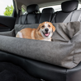 Load image into Gallery viewer, PupProtector™ Faux Leather Memory Foam Dog Car Bed - Slate Gray
