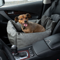 Load image into Gallery viewer, PupProtector™ Faux Leather Memory Foam Dog Car Bed - Slate Gray
