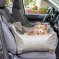 Load image into Gallery viewer, PupProtector™ Faux Leather Memory Foam Dog Car Bed - Slate Gray
