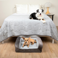 Load image into Gallery viewer, PupChill™ Cooling Bolster Dog Bed + Waterproof Blanket Bundle - Arctic Grey
