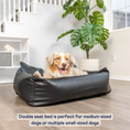 Load image into Gallery viewer, PupProtector™ Faux Leather Memory Foam Dog Car Bed -  Black
