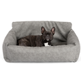 Load image into Gallery viewer, PupProtector™ Faux Leather Memory Foam Dog Car Bed - Slate Gray
