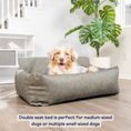 Load image into Gallery viewer, PupProtector™ Faux Leather Memory Foam Dog Car Bed - Slate Gray
