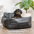 Load image into Gallery viewer, PupProtector™ Faux Leather Memory Foam Dog Car Bed -  Black
