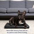 Load image into Gallery viewer, PupProtector™ Faux Leather Memory Foam Dog Car Bed -  Black
