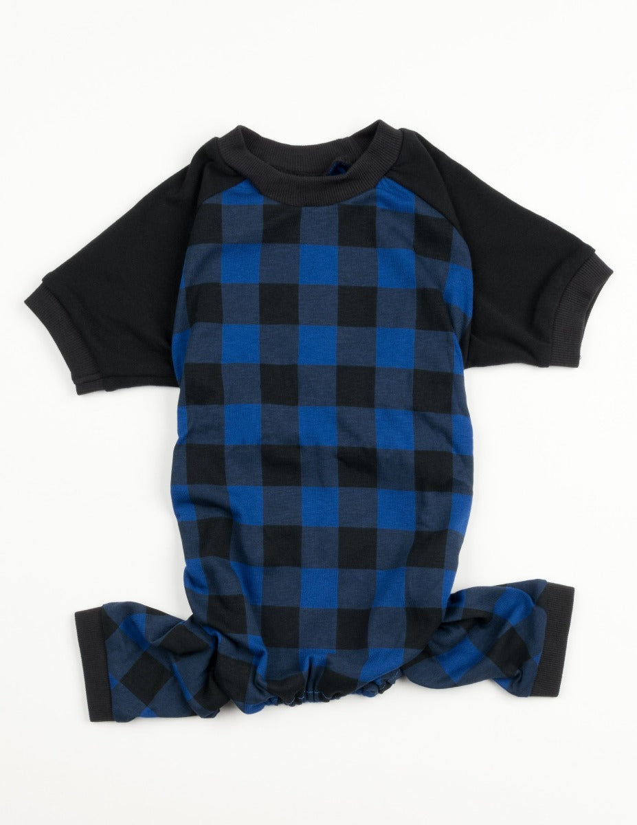 Dog Black & Navy Plaid Pajamas