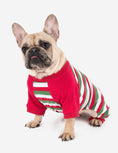 Load image into Gallery viewer, Dog Red White & Green Stripes Cotton Pajamas
