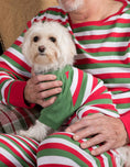 Load image into Gallery viewer, Dog Red White & Green Stripes Cotton Pajamas
