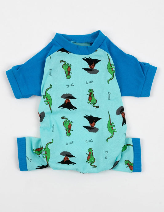 Dog Blue Dinosaur Pajamas