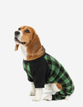 Load image into Gallery viewer, Dog Black & Green Plaid Cotton Pajamas
