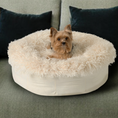 Load image into Gallery viewer, PupPouf™ Luxe Faux Fur Donut Dog Bed - Plush Sheep Ivory
