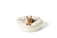 Load image into Gallery viewer, PupPouf™ Faux Fur Donut Dog Bed - White with Brown Accents
