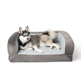 Load image into Gallery viewer, PupChill™ Cooling Bolster Dog Bed + Waterproof Blanket Bundle - Arctic Grey
