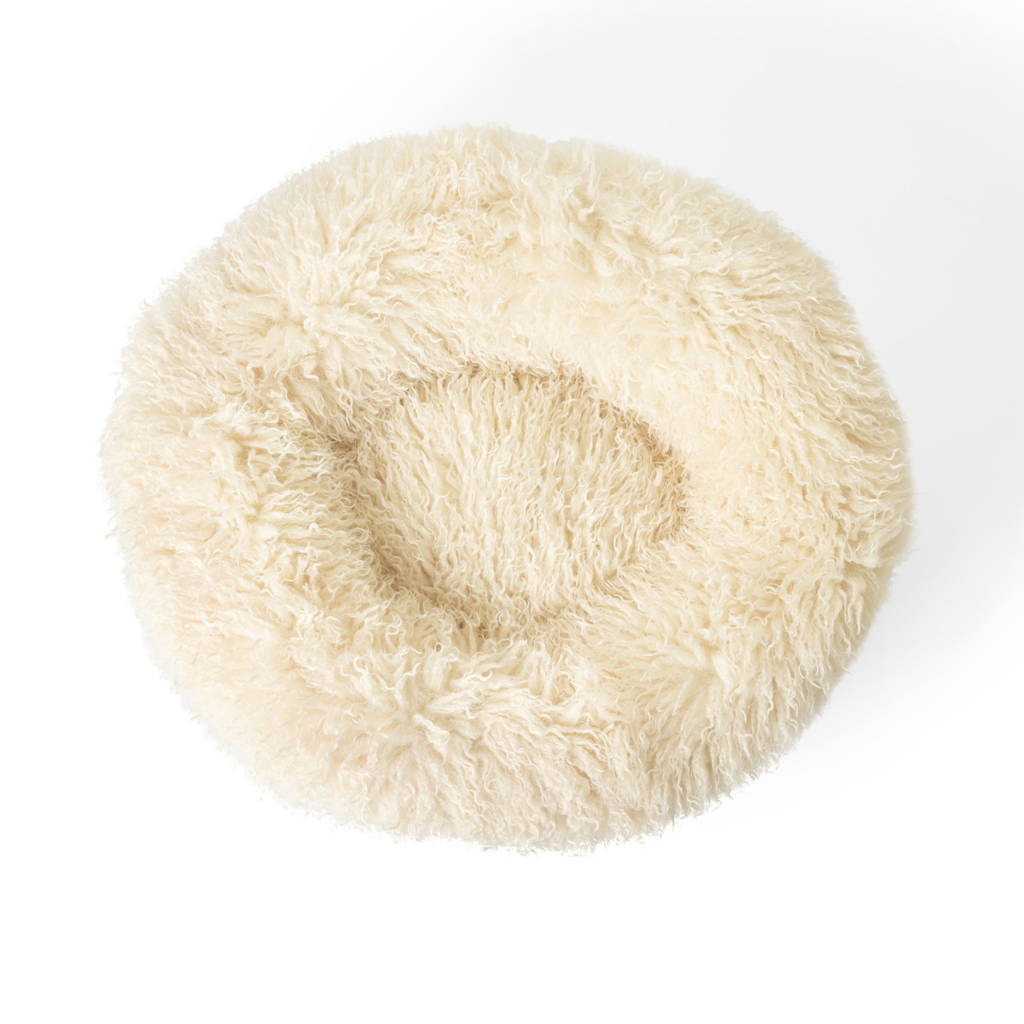 PupPouf™ Luxe Faux Fur Donut Dog Bed - Plush Sheep Ivory