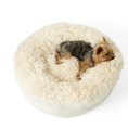 Load image into Gallery viewer, PupPouf™ Luxe Faux Fur Donut Dog Bed - Plush Sheep Ivory
