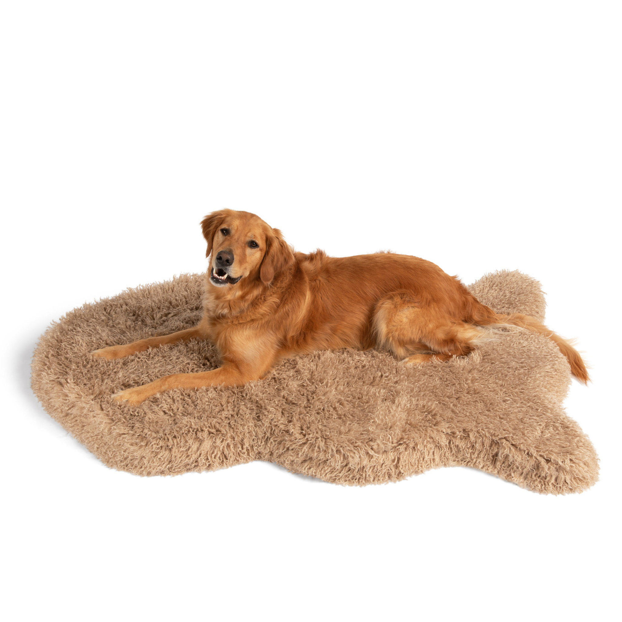 PupRug™ Luxe Faux Fur Orthopedic Dog Bed -  Plush Sheep Tan