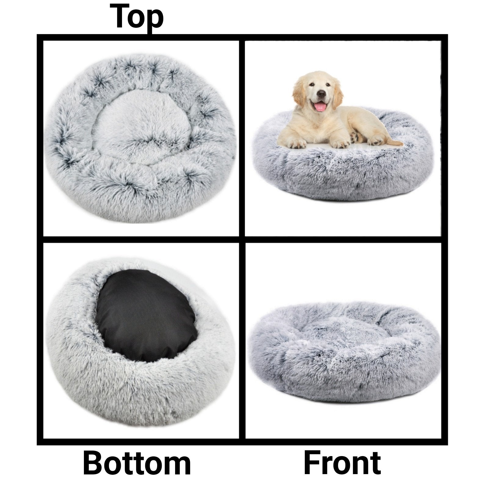 Mr. Peanut's 28" OrthoPlush® Pet Bed - Snowflake White Two Tone