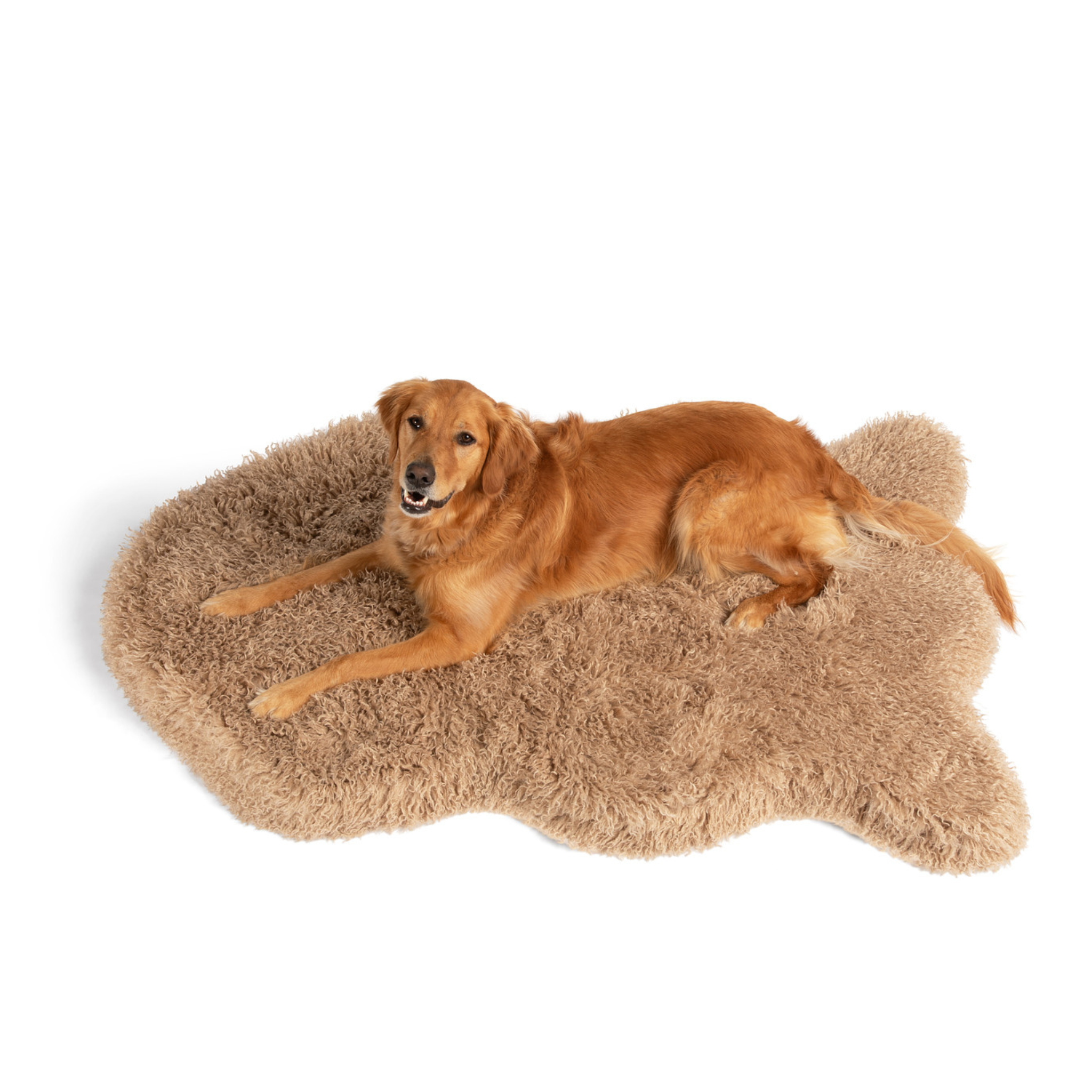 PupRug™ Luxe Faux Fur Orthopedic Dog Bed -  Plush Sheep Tan