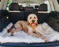 Load image into Gallery viewer, PupRug by Paw.com™ Portable Orthopedic Dog Bed - White with Brown Accents
