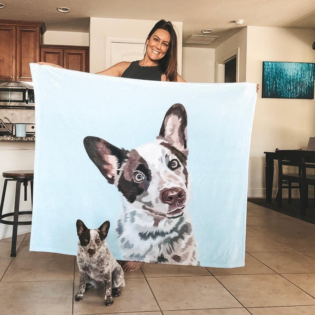 Custom dog print discount blanket