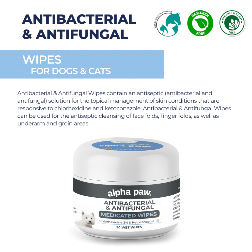 Antibacterial & Antifungal Medicated Wipes | Alpha Paw