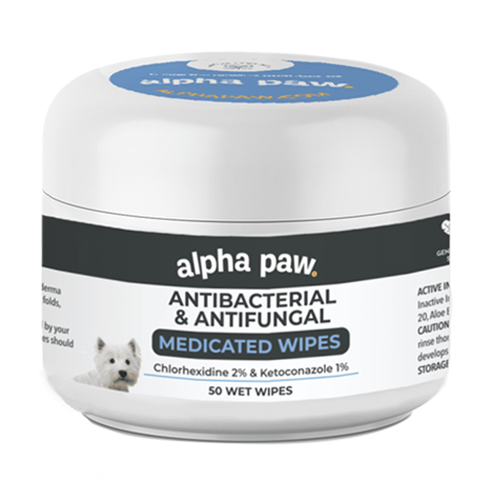 Antibacterial & Antifungal Medicated Wipes | Alpha Paw